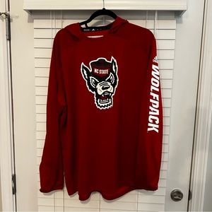 Red NC State Adidas Dri fit Hoodie